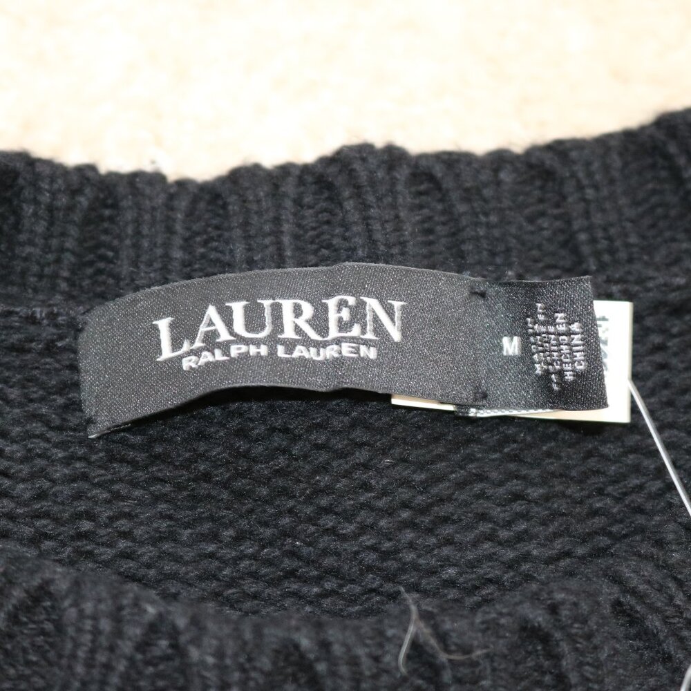 Lauren Ralph Lauren Black Ribbed Crewneck Sweater - Picture 4 of 5